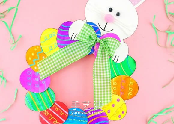 幼兒園手工制作紙盤(pán)復(fù)活節(jié)彩蛋花環(huán)的做法 -  rpnrmr.com