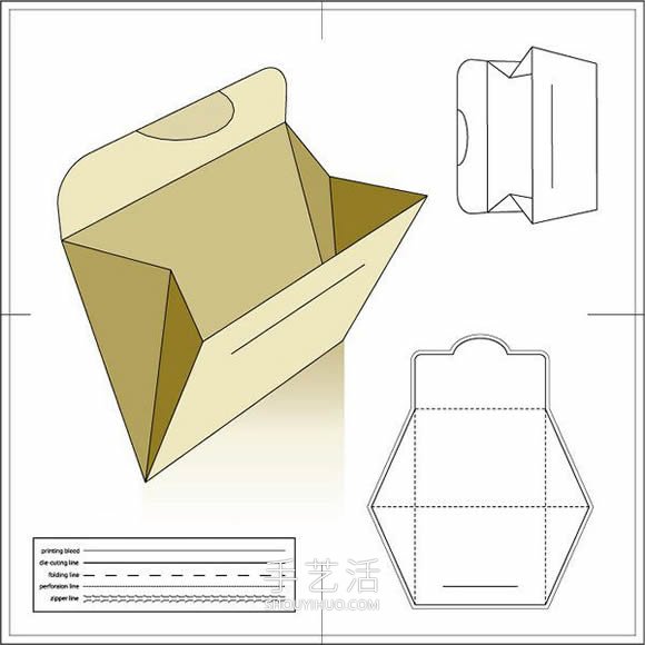 四款包裝紙袋展開(kāi)圖和效果圖 -  rpnrmr.com