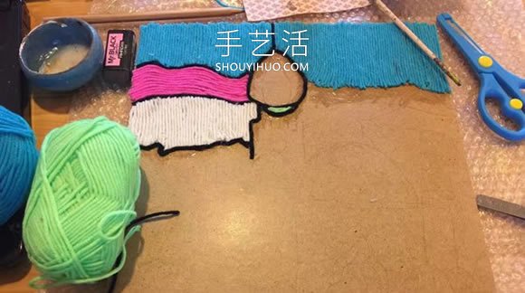簡(jiǎn)單又好看的城堡毛線貼畫(huà)制作步驟 -  rpnrmr.com