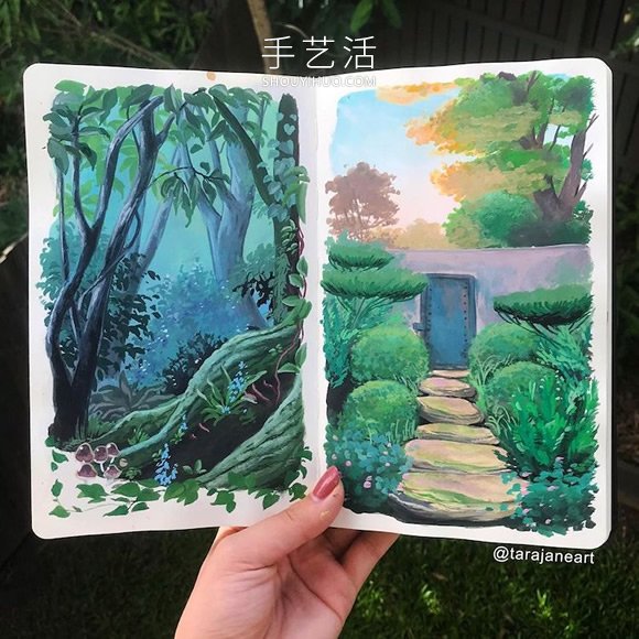 受吉卜力電影啟發(fā)，夢幻山水畫裝滿了她的素描本 -  rpnrmr.com