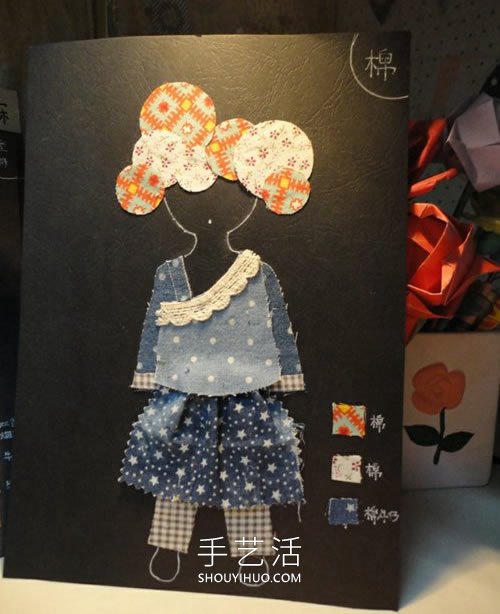 手工布藝貼畫圖片大全，貼出時(shí)尚女郎人物畫 -  rpnrmr.com