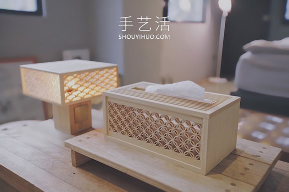絕美木窗花工藝做成的臺燈、紙巾盒作品欣賞 -  rpnrmr.com