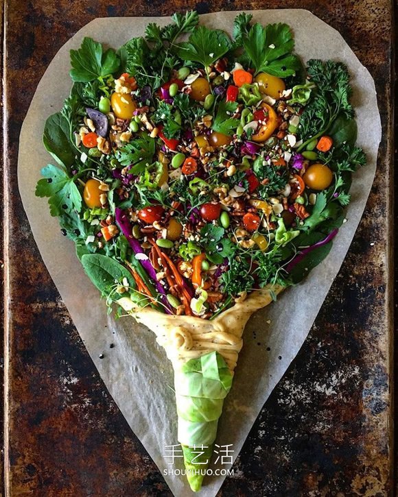 用剩菜和面包制作成的可食用“面包花束” -  rpnrmr.com