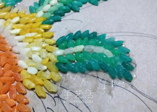 米粒貼畫大公雞的簡單手工制作教程 -  rpnrmr.com
