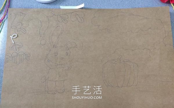 皺紋紙貼畫圖案步驟關于兔子和南瓜 -  rpnrmr.com