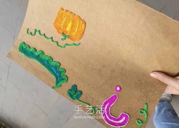 皺紋紙貼畫圖案步驟關于兔子和南瓜 -  rpnrmr.com