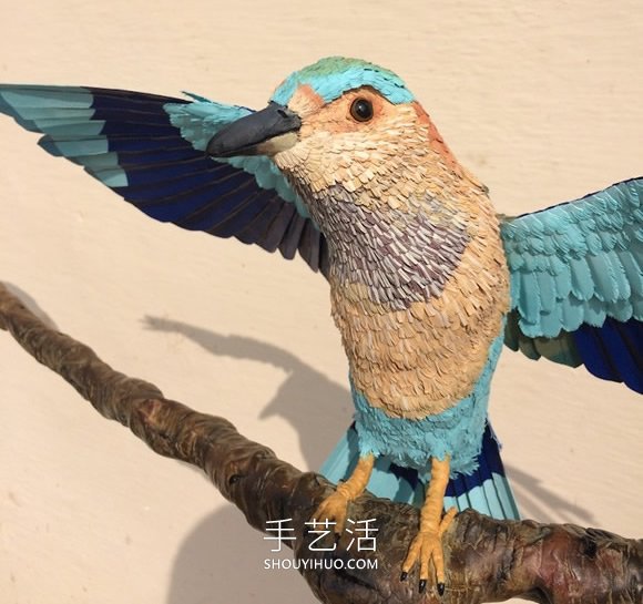看起來像照片的逼真紙鳥雕塑作品 -  rpnrmr.com