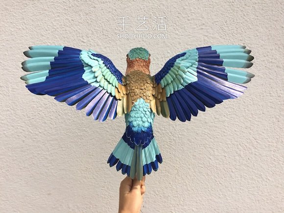 看起來像照片的逼真紙鳥雕塑作品 -  rpnrmr.com