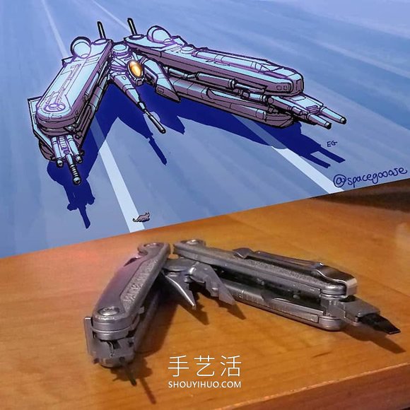 日常家用物品重構(gòu)！壯觀的太空飛船圖紙?jiān)O(shè)計(jì) -  rpnrmr.com
