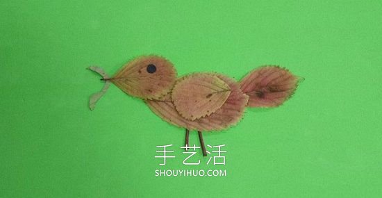 樹(shù)葉貼麻雀的制作方法圖片教程 -  rpnrmr.com