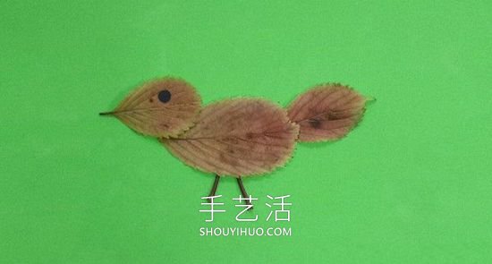 樹(shù)葉貼麻雀的制作方法圖片教程 -  rpnrmr.com