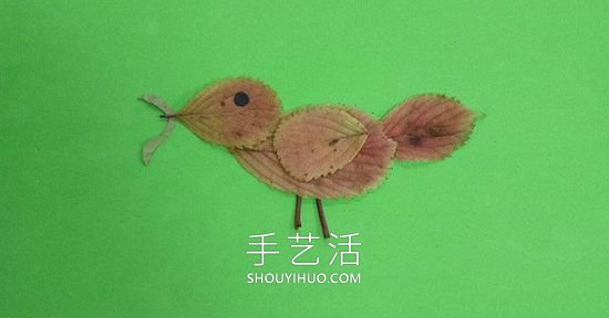 樹(shù)葉貼麻雀的制作方法圖片教程 -  rpnrmr.com