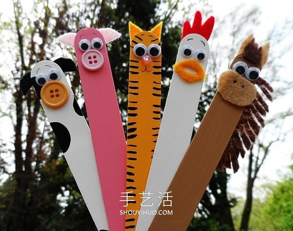 農(nóng)場動物雪糕棍書簽的制作方法 -  rpnrmr.com