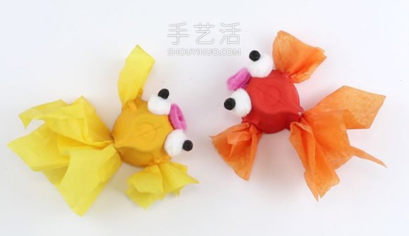 簡單的雞蛋托金魚手工制作圖片 -  rpnrmr.com