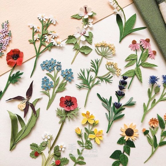 俄羅斯Tania Lissova迷人的手工剪紙花束作品 -  rpnrmr.com