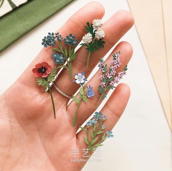 俄羅斯Tania Lissova迷人的手工剪紙花束作品 -  rpnrmr.com
