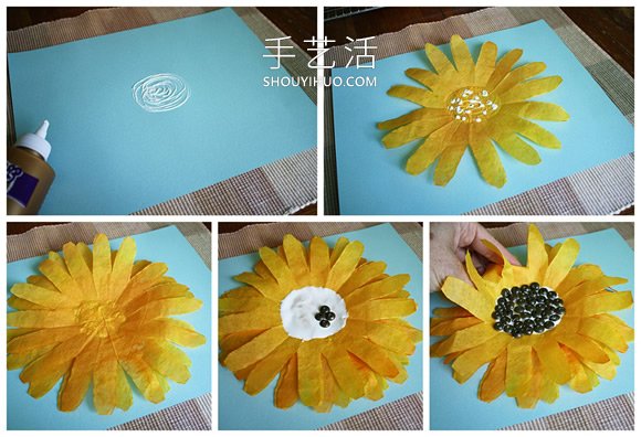 幼兒園手工制作咖啡濾紙向日葵花 -  rpnrmr.com