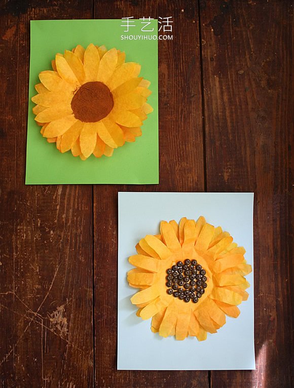 幼兒園手工制作咖啡濾紙向日葵花 -  rpnrmr.com
