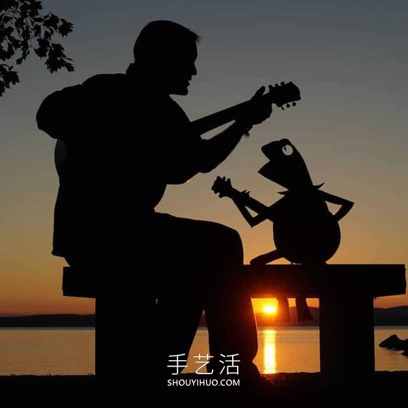 他將硬紙板放置夕陽下，拍攝栩栩如生創(chuàng)意照 -  rpnrmr.com