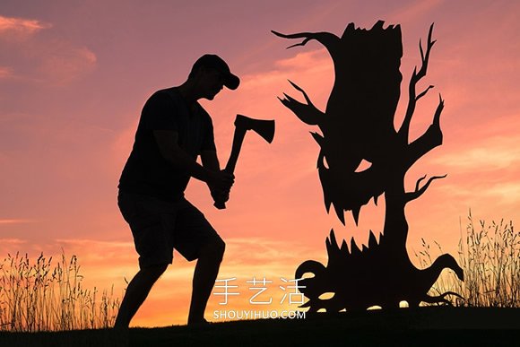 他將硬紙板放置夕陽下，拍攝栩栩如生創(chuàng)意照 -  rpnrmr.com