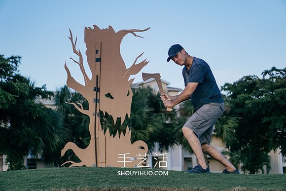 他將硬紙板放置夕陽下，拍攝栩栩如生創(chuàng)意照 -  rpnrmr.com