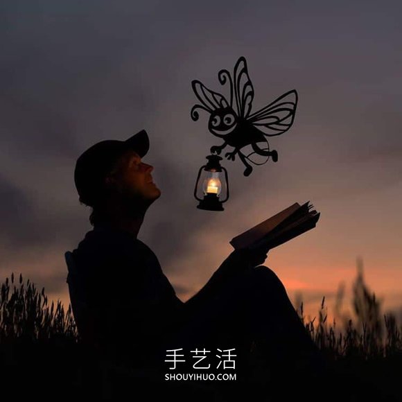 他將硬紙板放置夕陽下，拍攝栩栩如生創(chuàng)意照 -  rpnrmr.com