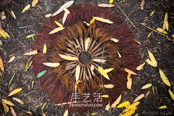 藝術(shù)家用大自然材料DIY美麗“晨壇”拼畫 -  rpnrmr.com