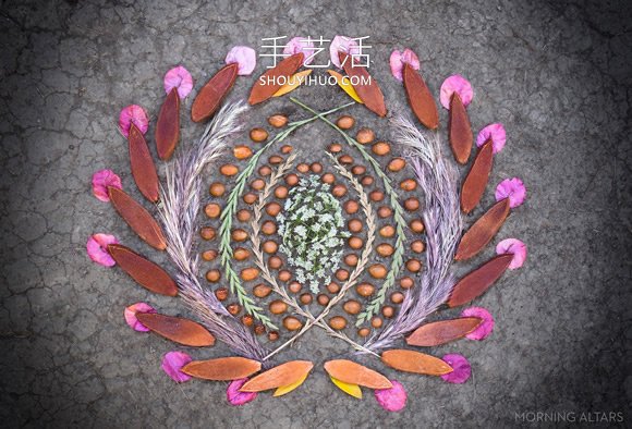 藝術(shù)家用大自然材料DIY美麗“晨壇”拼畫 -  rpnrmr.com