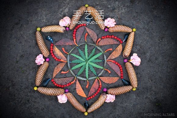 藝術(shù)家用大自然材料DIY美麗“晨壇”拼畫 -  rpnrmr.com