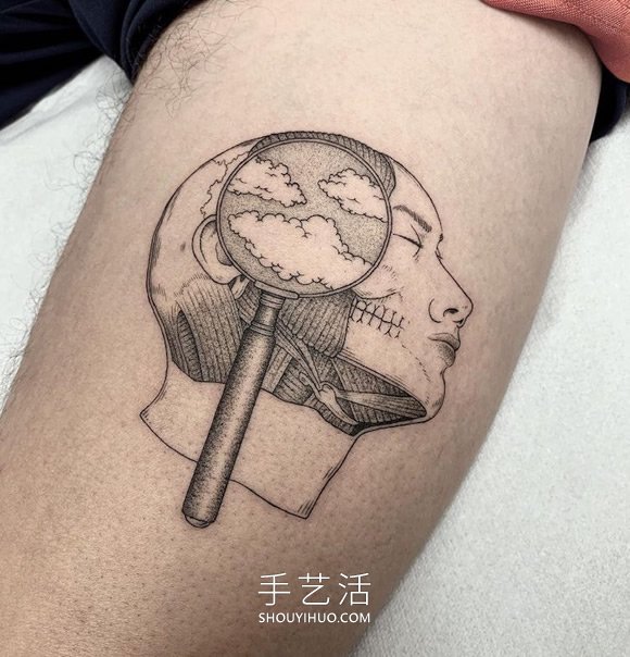 微小的點和細線組合，超現(xiàn)實主義紋身作品賞 -  rpnrmr.com