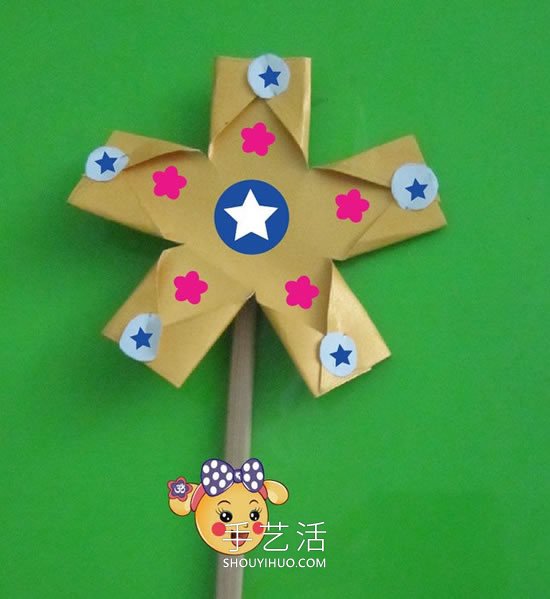 牛皮紙風(fēng)車手工制作，可愛的花朵造型！ -  rpnrmr.com