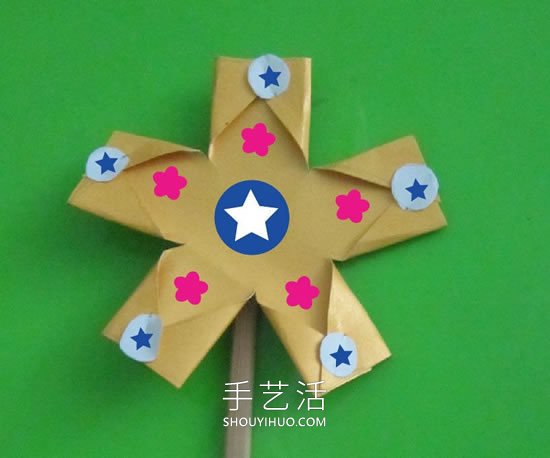 牛皮紙風(fēng)車手工制作，可愛的花朵造型！ -  rpnrmr.com