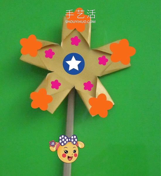牛皮紙風(fēng)車手工制作，可愛的花朵造型！ -  rpnrmr.com