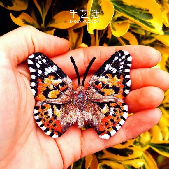 逼真刺繡胸針，看起來像真正的蝴蝶停在身上 -  rpnrmr.com