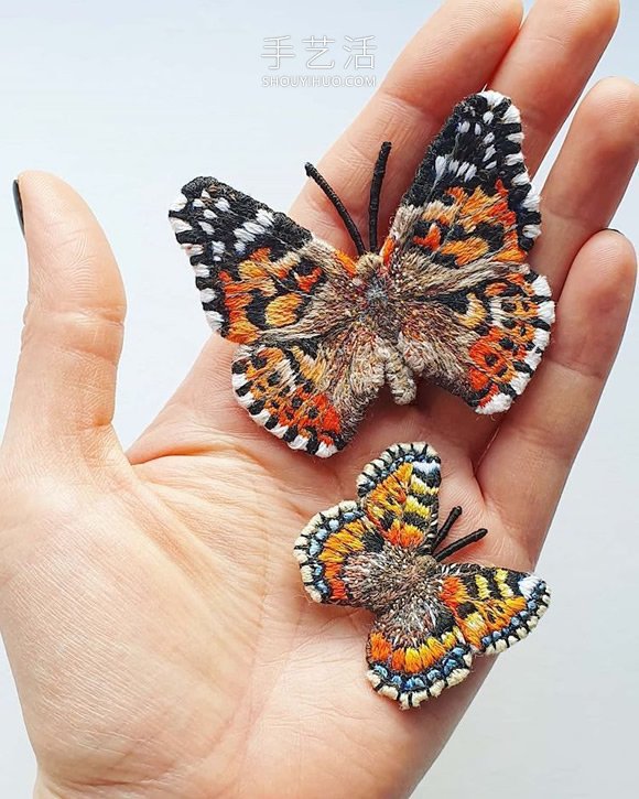逼真刺繡胸針，看起來像真正的蝴蝶停在身上 -  rpnrmr.com