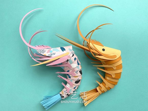 藝術(shù)家分享免費(fèi)模板，幫助大家制作紙蝦模型 -  rpnrmr.com