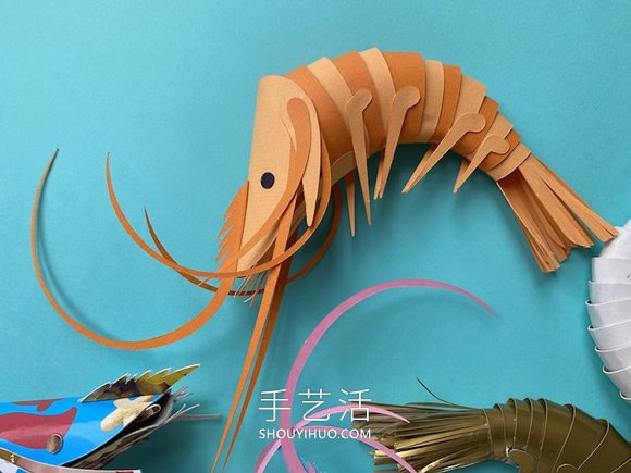 藝術(shù)家分享免費(fèi)模板，幫助大家制作紙蝦模型 -  rpnrmr.com