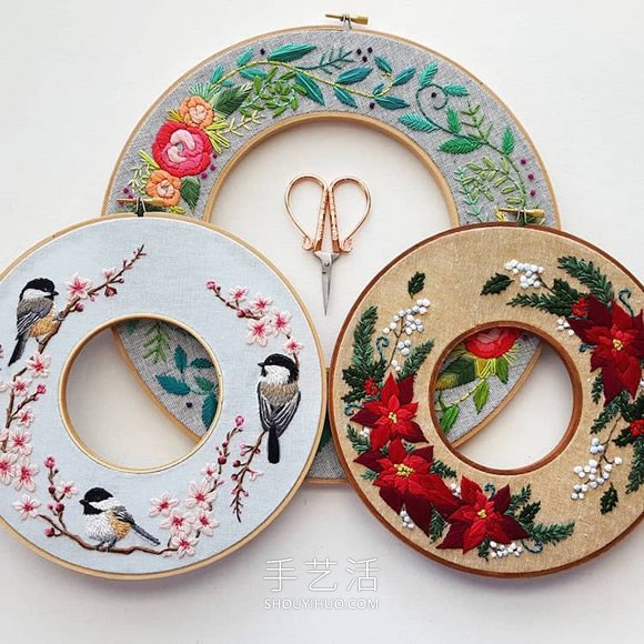 帶有美麗植物插圖的“花環(huán)”刺繡作品欣賞 -  rpnrmr.com