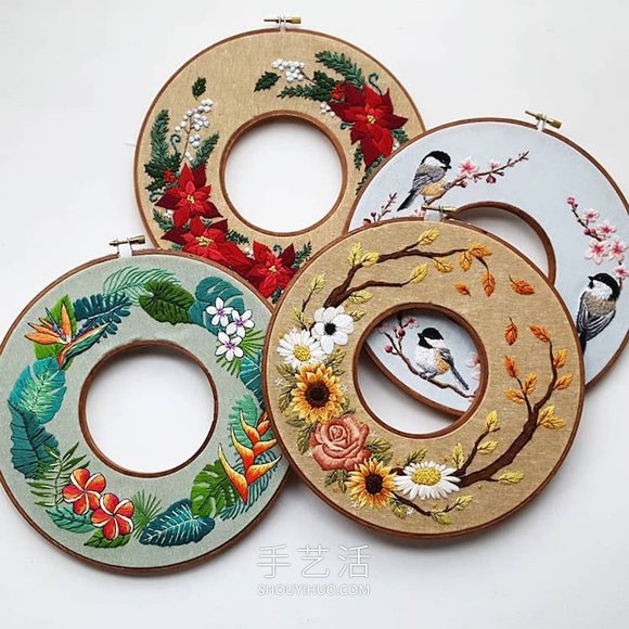 帶有美麗植物插圖的“花環(huán)”刺繡作品欣賞 -  rpnrmr.com
