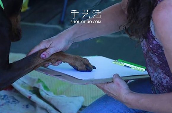 寵物主人用狗的腳爪畫出漂亮的花朵畫 -  rpnrmr.com