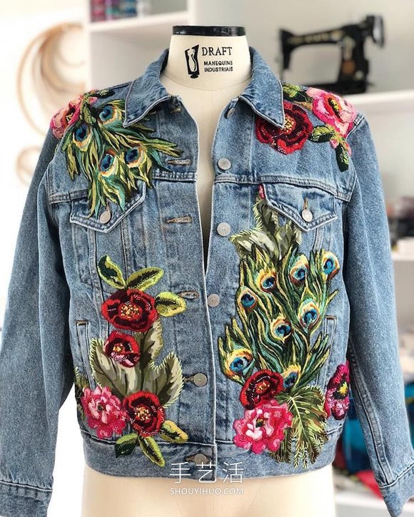 拉丁美洲刺繡藝術(shù)家的手工刺繡牛仔夾克 -  rpnrmr.com