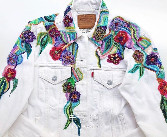 拉丁美洲刺繡藝術(shù)家的手工刺繡牛仔夾克 -  rpnrmr.com