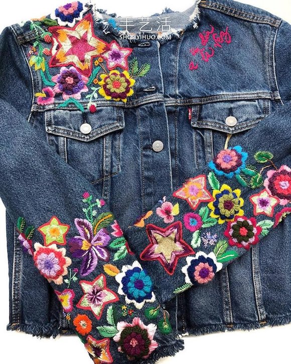 拉丁美洲刺繡藝術(shù)家的手工刺繡牛仔夾克 -  rpnrmr.com