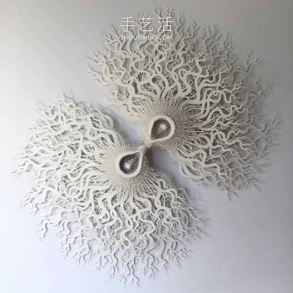 手工切割的模仿微生物的錯綜復(fù)雜的紙質(zhì)雕塑 -  rpnrmr.com