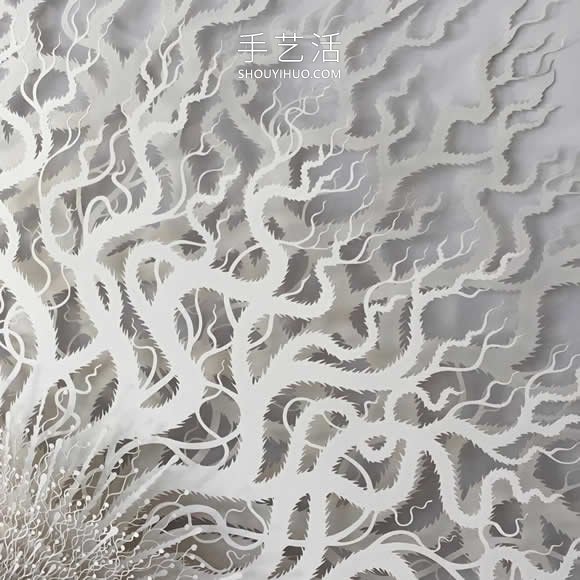 手工切割的模仿微生物的錯綜復(fù)雜的紙質(zhì)雕塑 -  rpnrmr.com