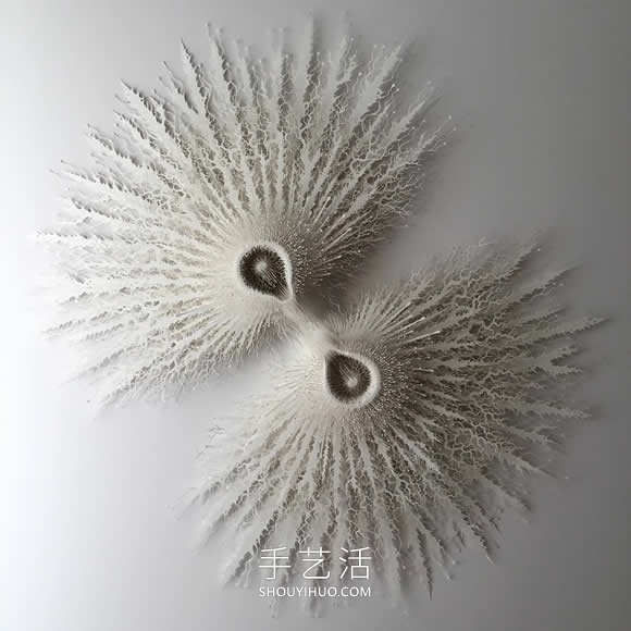 手工切割的模仿微生物的錯綜復(fù)雜的紙質(zhì)雕塑 -  rpnrmr.com