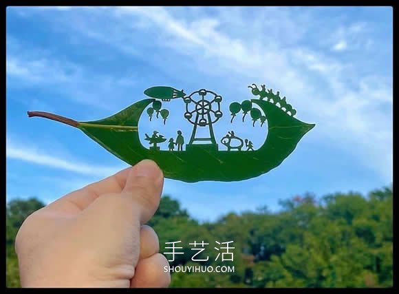 藝術(shù)家精心將復(fù)雜的場景雕刻在樹葉上 -  rpnrmr.com