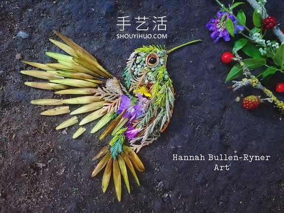 在森林中搜尋花朵和葉子，創(chuàng)作出精美鳥類肖像 -  rpnrmr.com