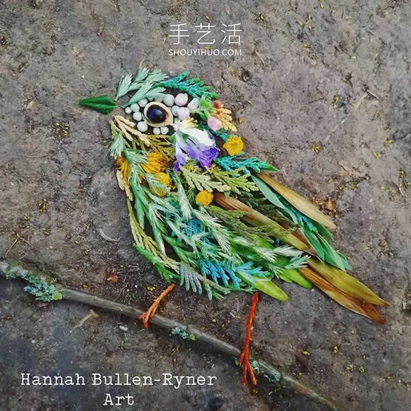 在森林中搜尋花朵和葉子，創(chuàng)作出精美鳥類肖像 -  rpnrmr.com