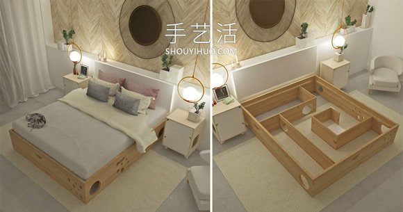 貓咪能瘋玩又有安全感的“迷宮床底”設(shè)計(jì) -  rpnrmr.com